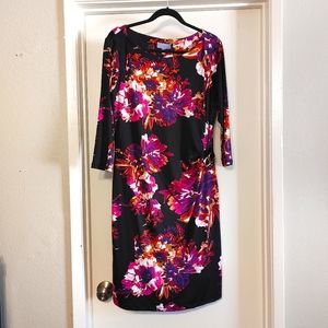 B-Slim faux wrap dress with built-in shaper